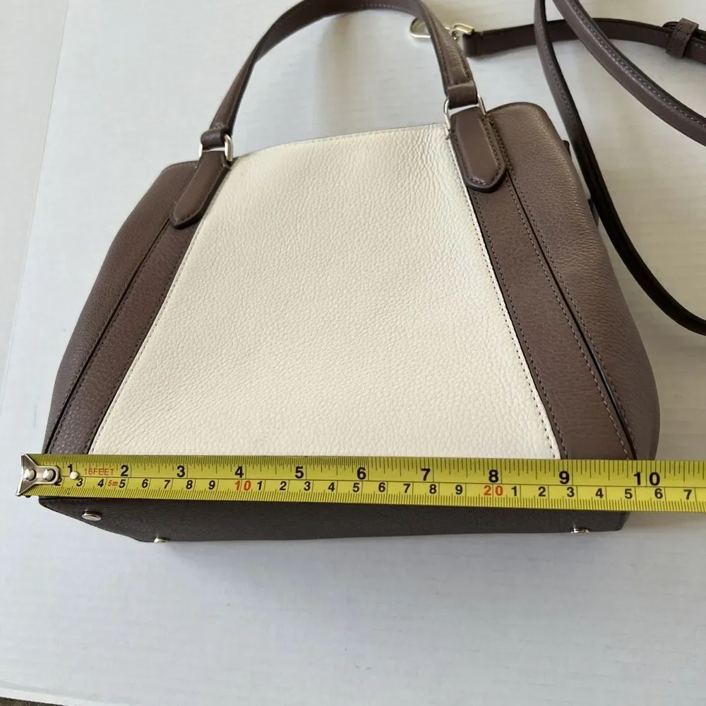 KATE SPADE Colorblock Brown White Crossbody Handbag Satchel NWOT